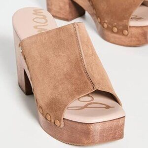 Sam Edelman WHISKEY Josselyn Studded Suede Platform Clogs (Sz 6.5 often fits 7)